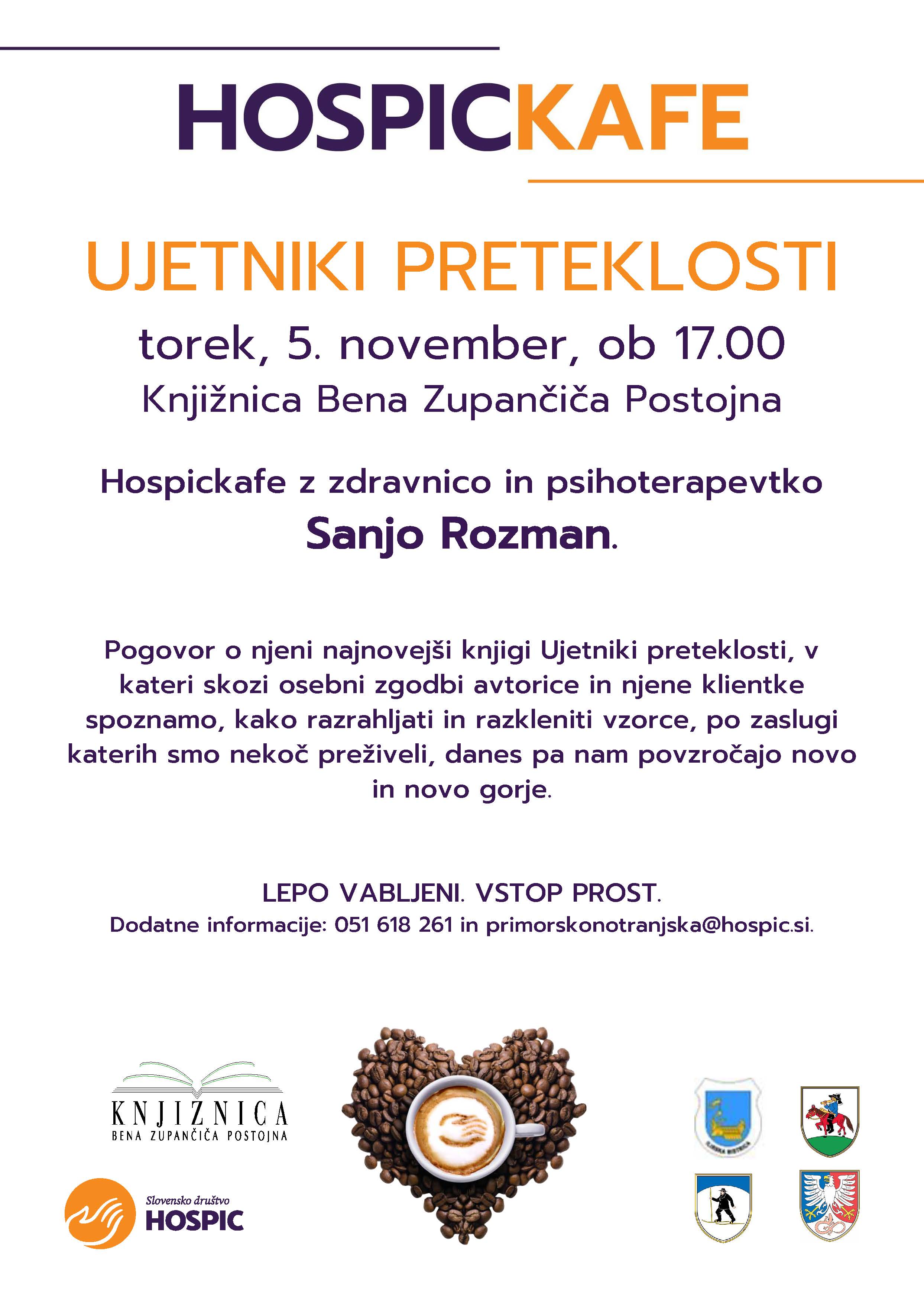 Vabilo Hospickafe Sanja Rozman 5.11.2024